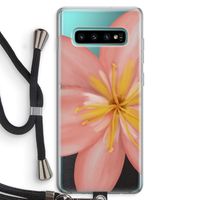 Pink Ellila Flower: Samsung Galaxy S10 Plus Transparant Hoesje met koord