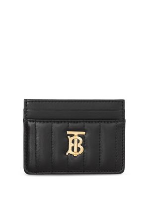 Burberry porte-cartes en cuir à plaque TB - Noir