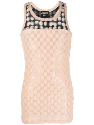 Jean Paul Gaultier Pre-Owned débardeur transparent à pois (années 2000) - Tons neutres