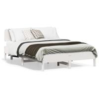 Bedframe zonder matras massief grenenhout wit 120x190 cm