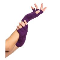Partychimp Verkleed handschoenen vingerloos - paars&amp;nbsp;- one size - voor volwassenen   - - thumbnail