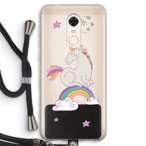 Regenboog eenhoorn: Xiaomi Redmi 5 Transparant Hoesje met koord
