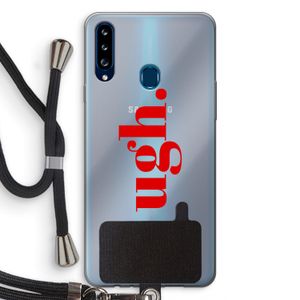 Ugh: Samsung Galaxy A20s Transparant Hoesje met koord