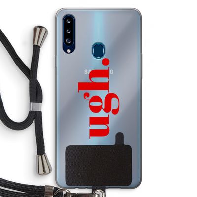 Ugh: Samsung Galaxy A20s Transparant Hoesje met koord