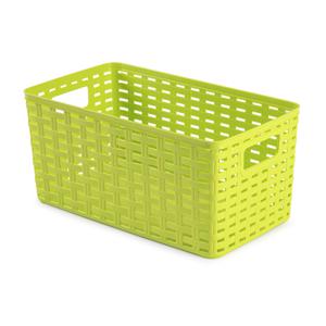 Opbergmand - Kastmand - rotan kunststof - limegroen - 5 Liter - 15 x 28 x 13 cm