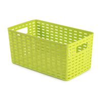 Opbergmand - Kastmand - rotan kunststof - limegroen - 5 Liter - 15 x 28 x 13 cm