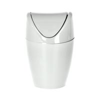 Mini prullenbakje - ivoor wit - kunststof - met klepdeksel - keuken aanrecht/tafel model - 1,5 Liter