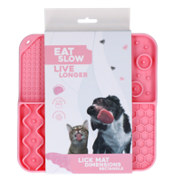 Eat Slow Live Longer Lick Mat Dimensions Rectangle Roze