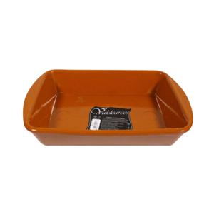 Tapas ovenschaal/serveerschaal - rechthoek - terracotta - 2.5 liter - 26 x 19 x 5.5 cm