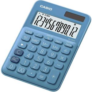 Casio MS-20UC-BU Bureaurekenmachine Blauw Aantal displayposities: 12 werkt op zonne-energie, werkt op batterijen (l x b x h) 149.5 x 105 x 23 mm