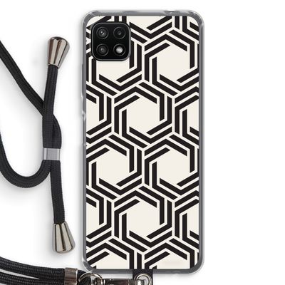 Geometrisch patroon: Samsung Galaxy A22 5G Transparant Hoesje met koord