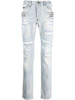 Philipp Plein jean à détail de clous - Bleu