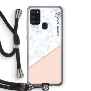 Marmer in stijl: Samsung Galaxy A21s Transparant Hoesje met koord