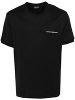 Emporio Armani t-shirt en coton à logo brodé - Noir