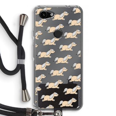 Ponys: Pixel 3a Transparant Hoesje met koord