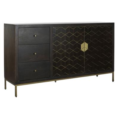 Dressoir DKD Home Decor Zwart Gouden Donkerbruin 160 x 40 x 90 cm