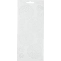 Creativ Company Stickers, bloemen, vel 10x23 cm, wit, 1 vel