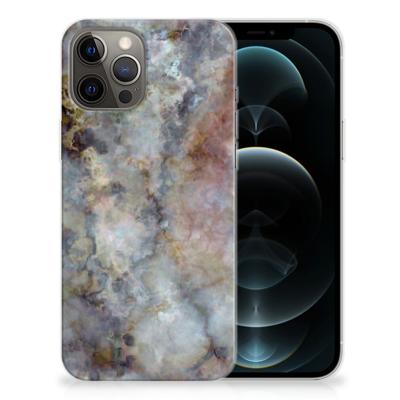 iPhone 12 Pro Max | TPU | Siliconen hoesje | Marmer Grijs