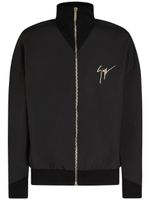 Giuseppe Zanotti veste bomber zippée à logo brodé - Noir