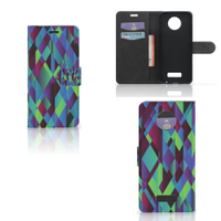 Motorola Moto Z Book Case Abstract Green Blue - thumbnail