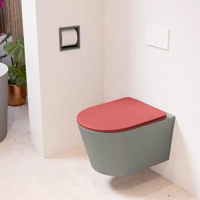 Wandcloset Mondiaz Lavie | Zonder spoelrand | Incl.Toiletzitting-Fire | Keramiek | Smoke (grijs)