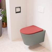 Wandcloset Mondiaz Lavie | Zonder spoelrand | Incl.Toiletzitting-Fire | Keramiek | Smoke (grijs)
