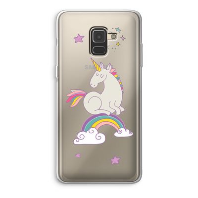 Regenboog eenhoorn: Samsung Galaxy A8 (2018) Transparant Hoesje