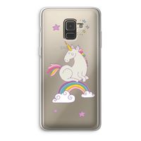 Regenboog eenhoorn: Samsung Galaxy A8 (2018) Transparant Hoesje