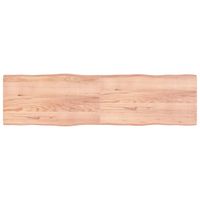 Tafelblad natuurlijke rand 220x60x6 cm eikenhout lichtbruin