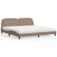 Bed met matras "Zadar" kunstleer cappuccinokleurig 200x200 cm