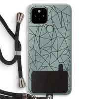 Geometrische lijnen zwart: Pixel 5 Transparant Hoesje met koord