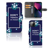 Apple iPhone 13 Portemonnee Hoesje Flowers Blue DTMP