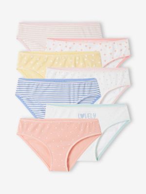 Set van 7 mooie meisjesslipjes BASICS ecru