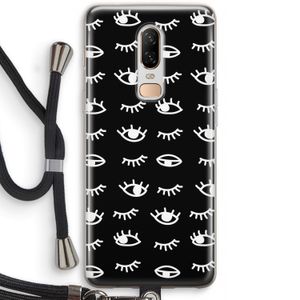 Eye pattern #3: OnePlus 6 Transparant Hoesje met koord