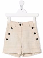 Balmain Kids short court à taille haute - Tons neutres