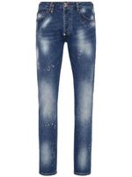 Philipp Plein jean à effet taches de peinture - Bleu