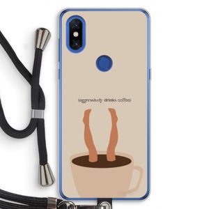Aggressively drinks coffee: Xiaomi Mi Mix 3 Transparant Hoesje met koord