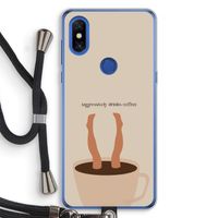 Aggressively drinks coffee: Xiaomi Mi Mix 3 Transparant Hoesje met koord