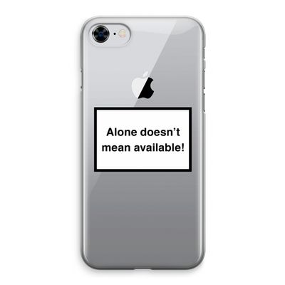 Alone: iPhone 8 Transparant Hoesje