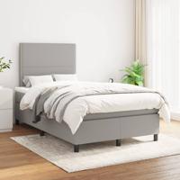 Boxspring met matras stof lichtgrijs 120x200 cm