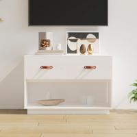 Tv-meubel 90x40x60 cm massief grenenhout wit - thumbnail