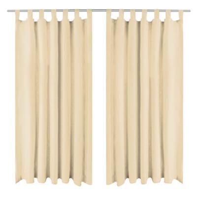 VidaXL Micro-satijnen gordijnen met lussen 140x245 cm beige 2 st
