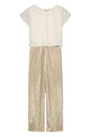Like Flo Zomer jumpsuit meisjes Off wit - kant en plisse - Babs