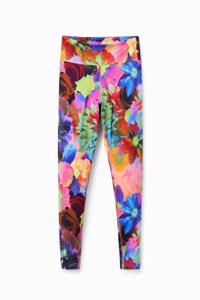 Elastische legging met bloemen - MATERIAL FINISHES - M