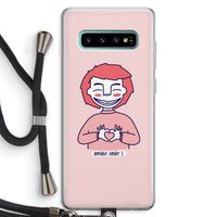 Hartje: Samsung Galaxy S10 Plus Transparant Hoesje met koord