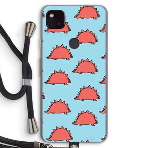 Dinosawrr: Pixel 4a 5G Transparant Hoesje met koord