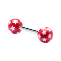 Barbell met Sterretjesprint Chirurgisch Staal 316L/Acryl Barbells