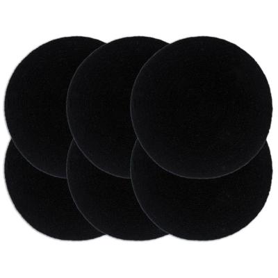 VidaXL Placemats 6 st rond 38 cm katoen effen zwart