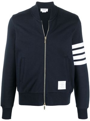 Thom Browne sweat zippé à rayures - Bleu