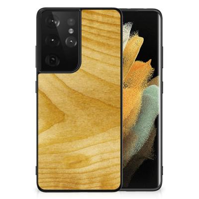 Samsung Galaxy S21 Ultra Houten Print Telefoonhoesje Licht Hout